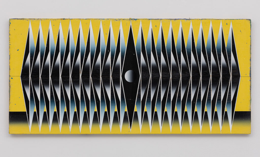 Untitled, acrylic, wax pastel on wooden board 57 x 120 cm, 2023-2024