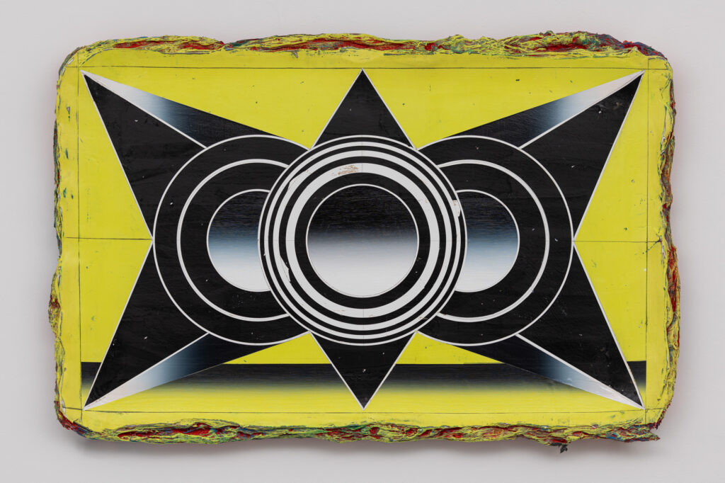 Untitled, acrylic, wax pastel on wooden board 130 x 90 cm, 2023-2024