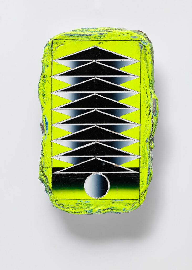 Untitled, acrylic and wax pastel on canvas, 20x10cm, 2014-2024