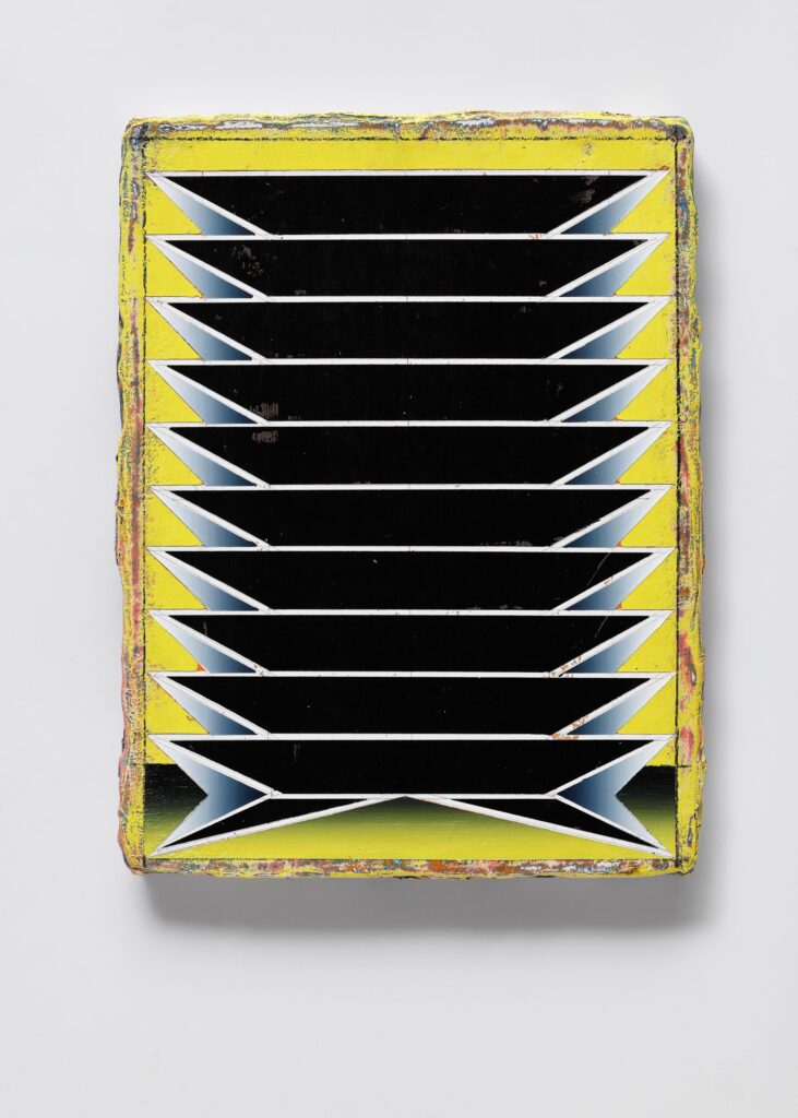 Untitled, acrylic and wax pastel on canvas, 24-18cm, 2014-2024