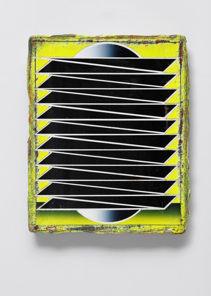 Untitled, acrylic and wax pastel on canvas, 25x20cm, 2017-2024