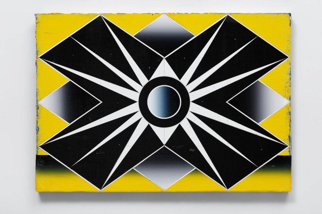 Untitled, acrylic and wax pastel on wood board, 35x50cm, 2017-2024