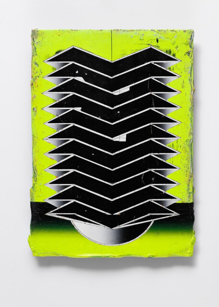 Untitled, acrylic and wax pastel on wood board, 30x20cm, 2018-2023