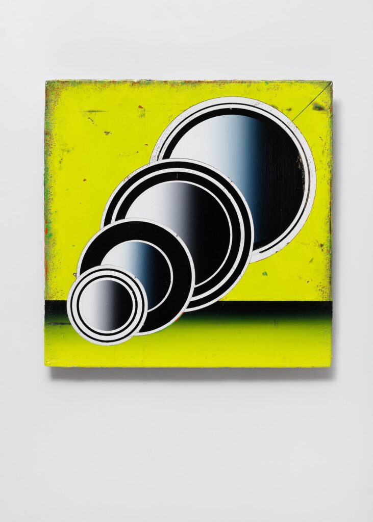 Untitled, acrylic and wax pastel on wood board, 30x30cm, 2018-2023