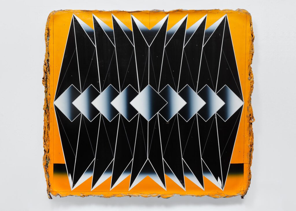 Untitled, acrylic and wax pastel on canvas, 140x150cm, 2018-2024