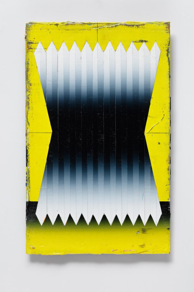 Untitled, acrylic and wax pastel on wood board, 40x25cm, 2018-2024