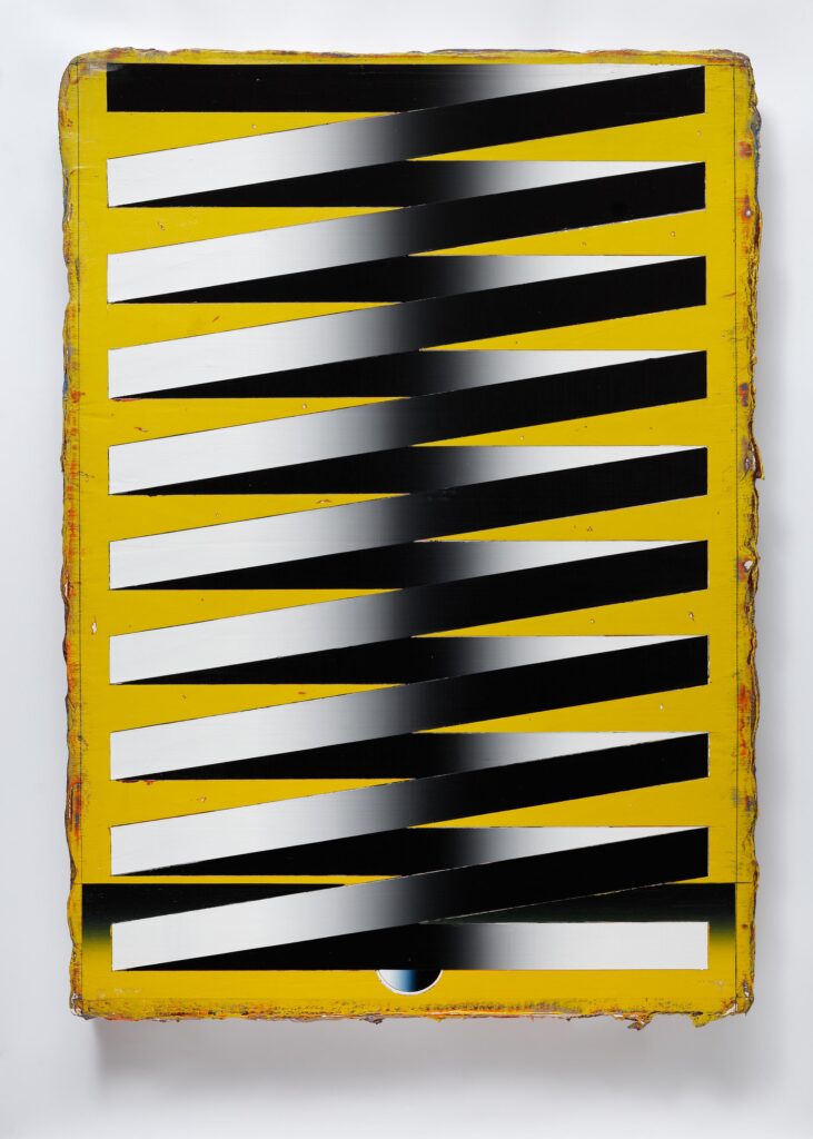 Untitled, acrylic and wax pastel on wood board, 100x70 cm, 2021-2024