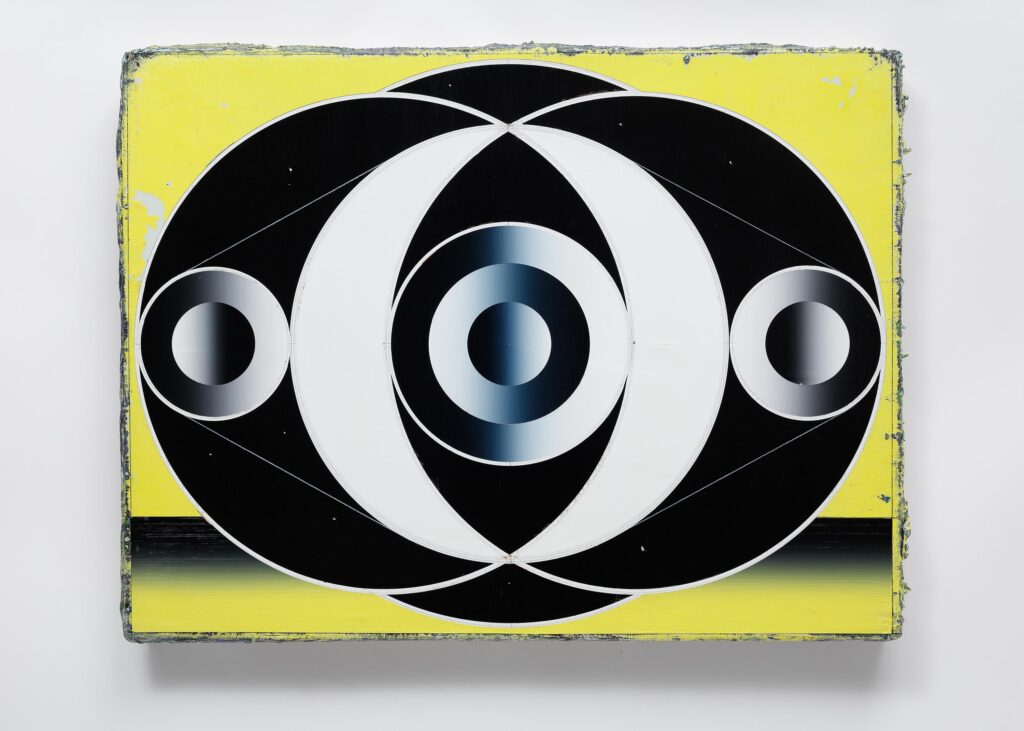 Untitled, acrylic and wax pastel on wood board, 60x80 cm, 2021-2024