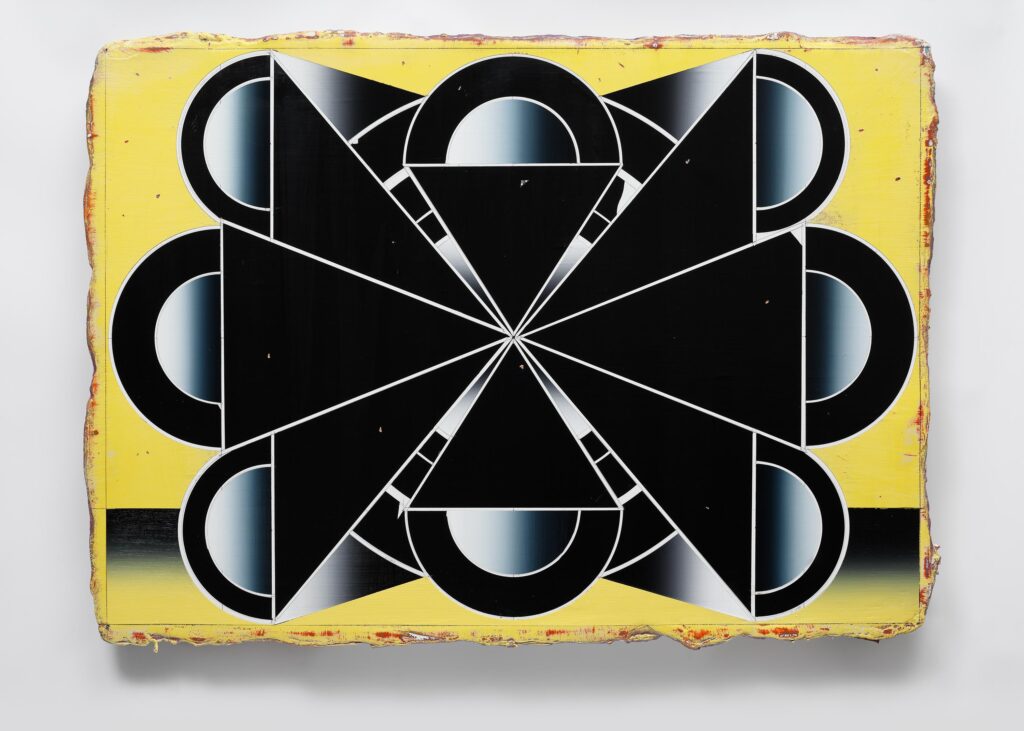 Untitled, acrylic and wax pastel on wood board, 70x100cm, 2021-2024