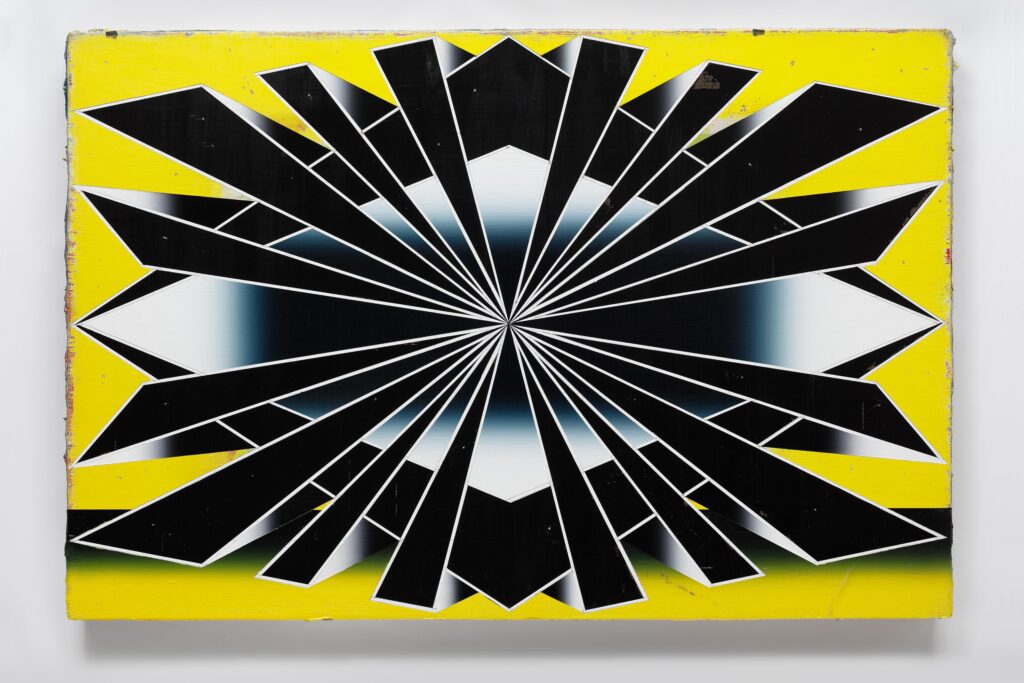 Untitled, acrylic and wax pastel on wood board, 80x120cm, 2022-2024