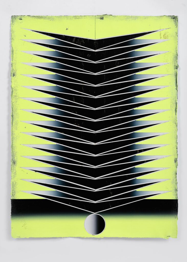 Untitled, acrylic and wax pastel on paper, frame, 77x58cm, 2023-2024