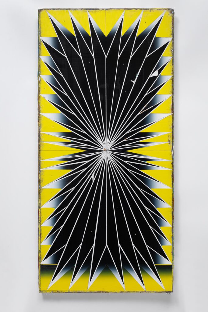 Untitled, acrylic and wax pastel on wood board, 121x57 cm, 2023-2024