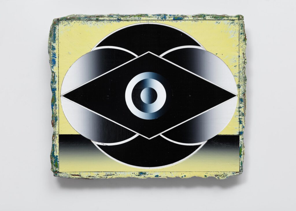 Untitled, acrylic and wax pastel on wood board, 25x30cm, 2023-2024