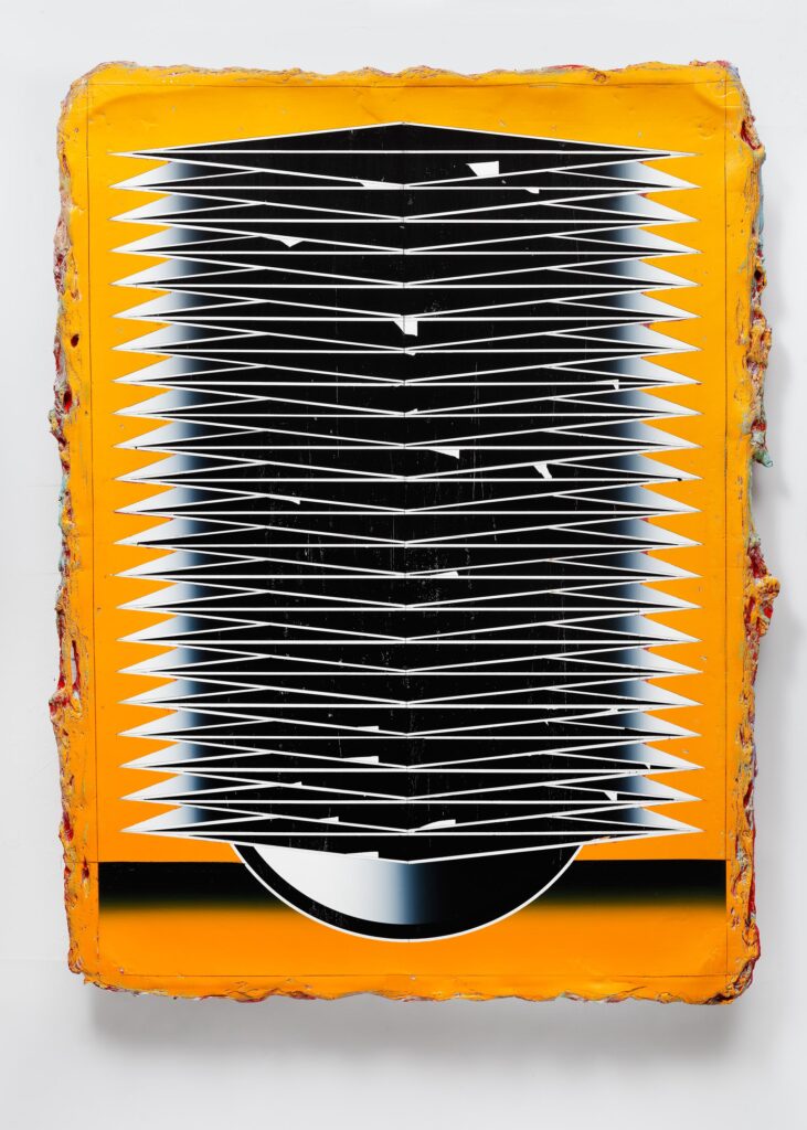 Untitled, acrylic and wax pastel on wooden board, 140x100cm, 2023-2024