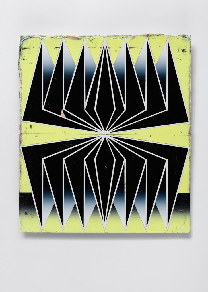 Untitled, acrylic and wax pastel on wood board, 40x35cm, 2023