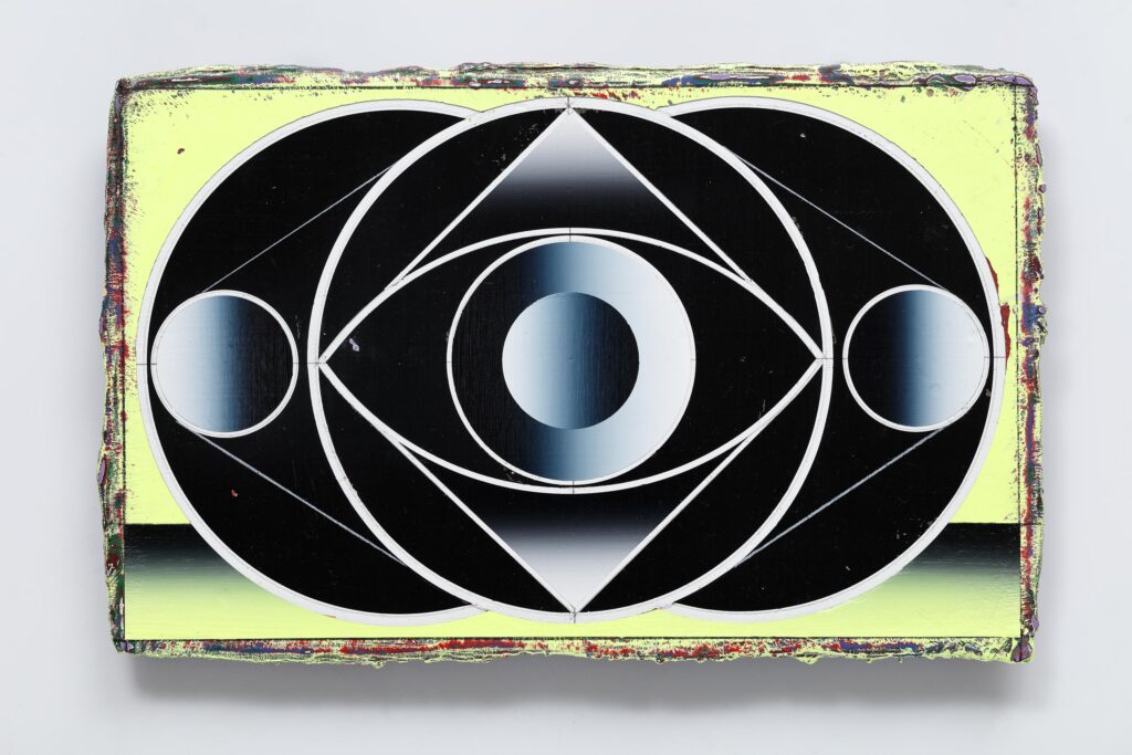 Untitled, acrylic and wax pastel on canvas, 25x40cm, 2024