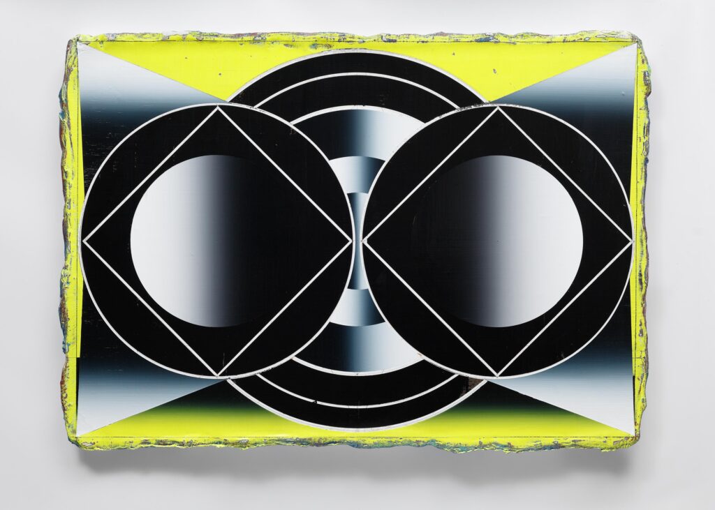 Untitled, acrylic and wax pastel on canvas, 70x100cm, 2024