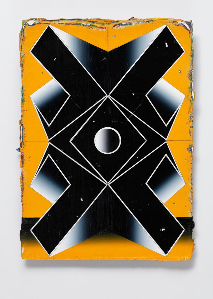 Untitled, acrylic and wax pastel on wood board, 35x25cm, 2024