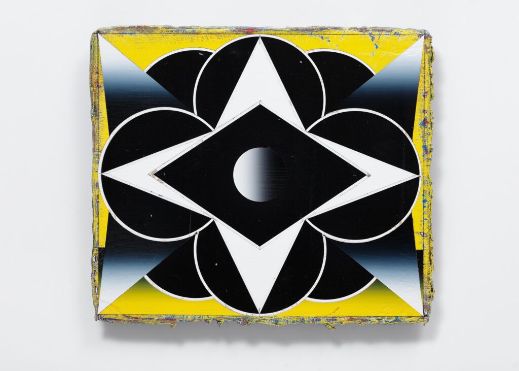 Untitled, acrylic and wax pastel on wood board, 35x40cm, 2024