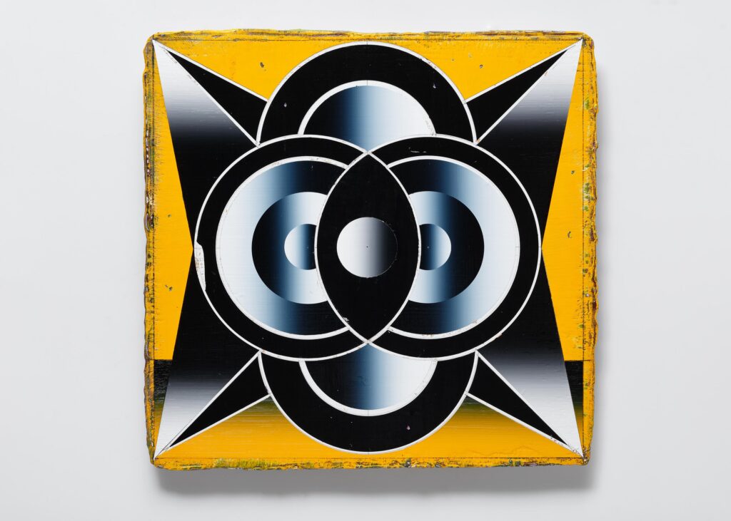 Untitled, acrylic and wax pastel on wood board, 39x40cm, 2024