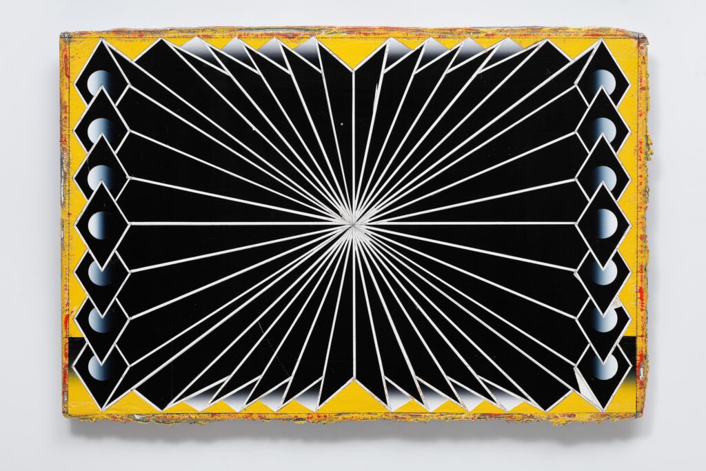 Untitled, acrylic and wax pastel on wood board, 40x60 cm, 2024