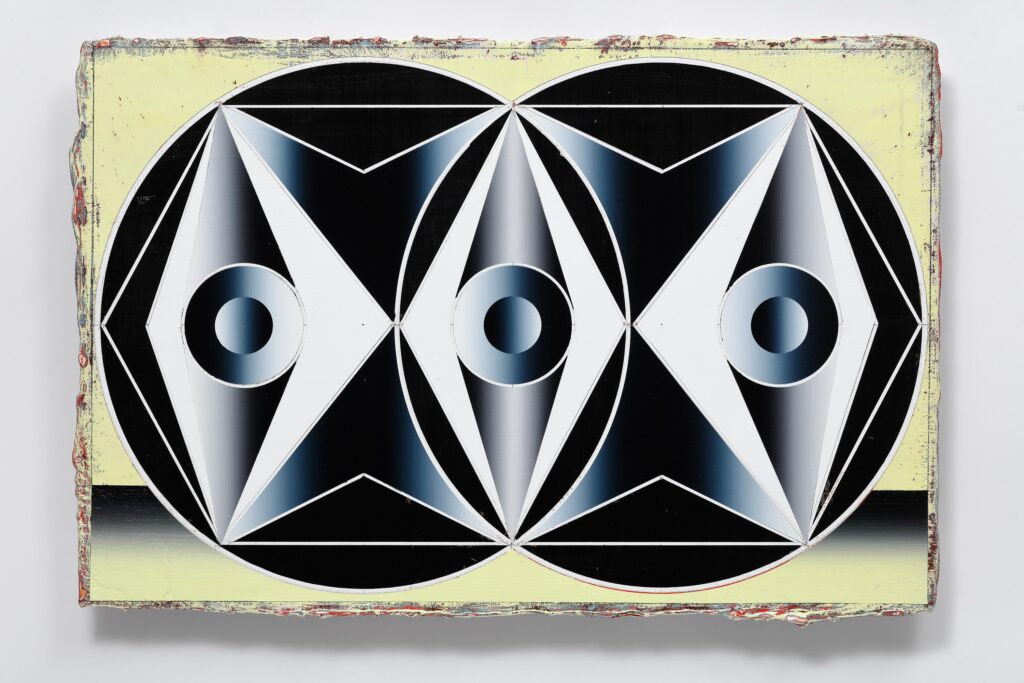 Untitled, acrylic and wax pastel on wood board, 40x60cm, 2024