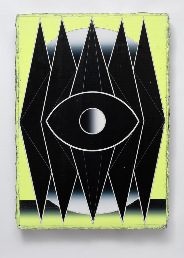 Untitled, acrylic and wax pastel on wood board, 100x70cm, 2021-2024