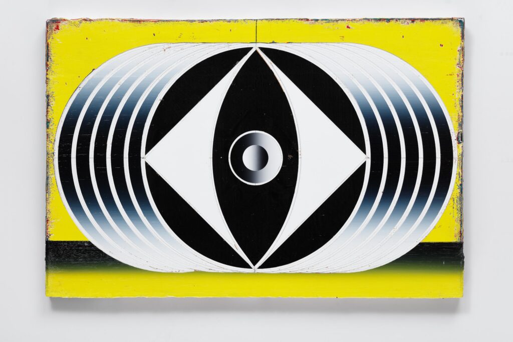 Untitled, acrylic and wax pastel on wood board, 40x60cm, 2024