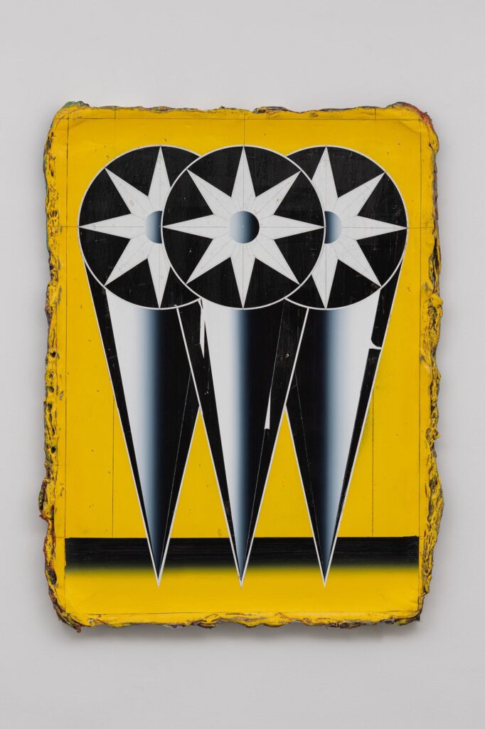 Untitled, acrylic, wax pastel on wooden board, 140 × 110 cm, 2023-2024