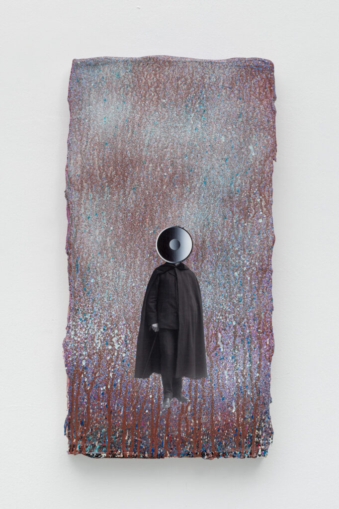 Untitled, 2025, acrylic and collages on canvas, 60x40 cm