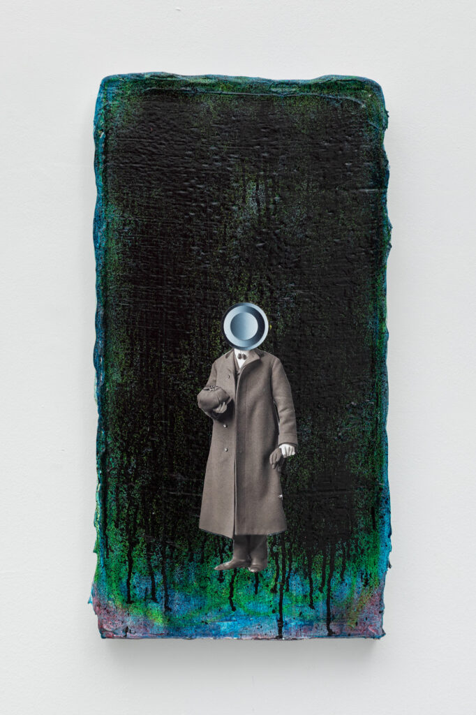 Untitled, 2025, acrylic and collages on canvas, 60x40 cm