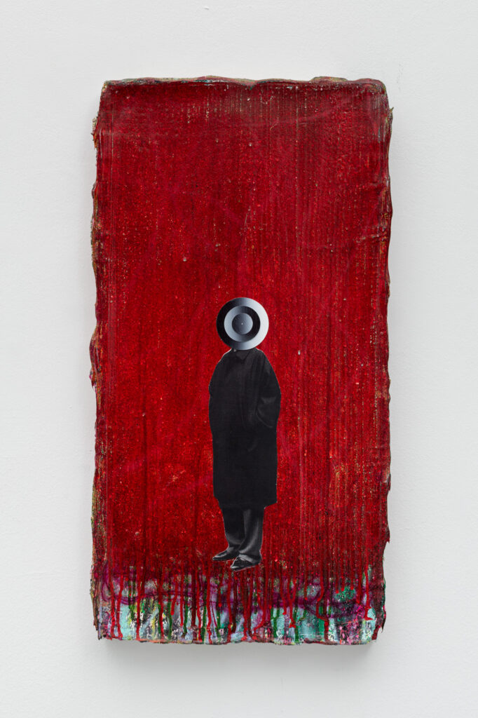 Untitled, 2025, acrylic and collages on canvas, 60x40 cm