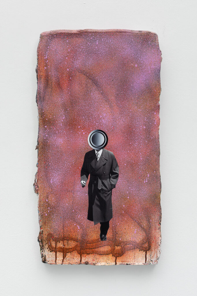 Untitled, 2025, acrylic and collages on canvas, 60x40 cm
