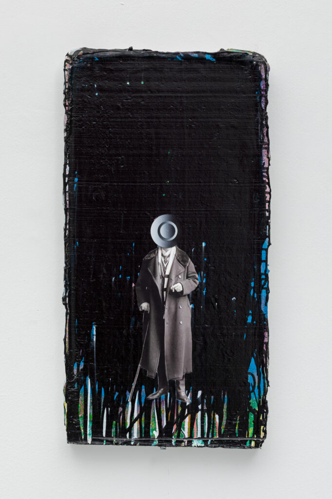 Untitled, 2025, acrylic and collages on canvas, 60x40 cm
